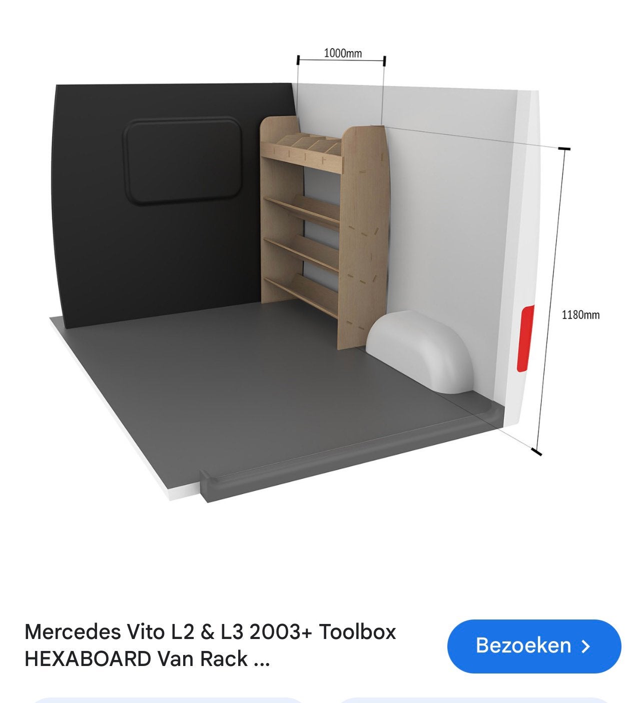 MSVT-4 Toolbox Shelf 1000mm -Mercedes Vito L2/L3 2003+Nieuw, Ophalen