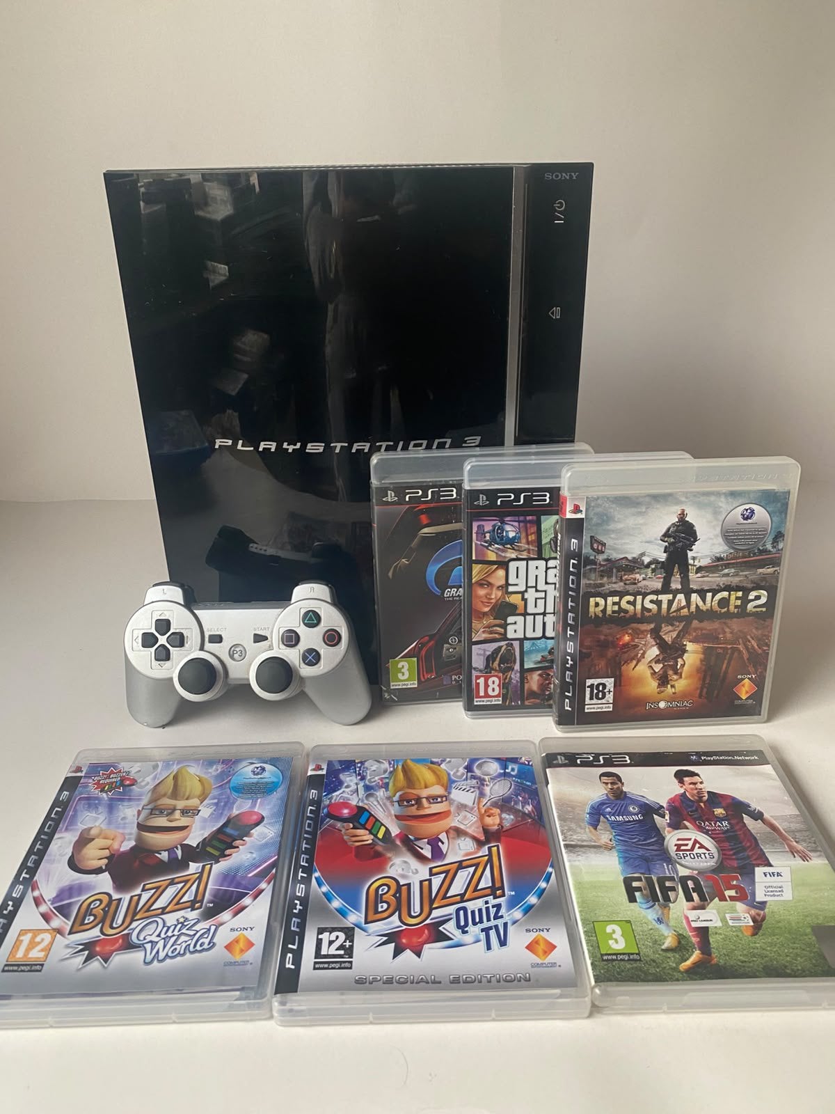 Sony PlayStation 3 PS3 Fat + Controller + 6 Games, Phat, 320 GB, Ophalen of Verzenden, Gebruikt