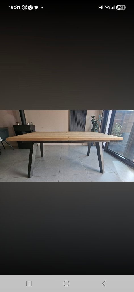 Table + chaise, Maison & Meubles, Tables | Tables à manger, Comme neuf, 100 à 150 cm, 200 cm ou plus, Cinq personnes ou plus, Rectangulaire