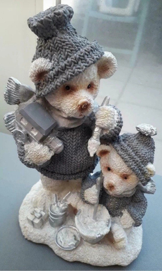 Duo d'ours décoratifs, Envoi, Gris