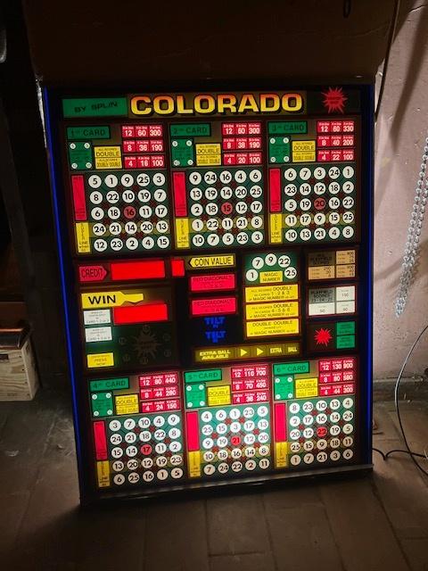VERRE À FLIPPER COLORADO. BELLE COMME LAMPE. 65 X 85 CM., Collections, Machines | Flipper (jeu), Utilisé, Électronique, Enlèvement ou Envoi