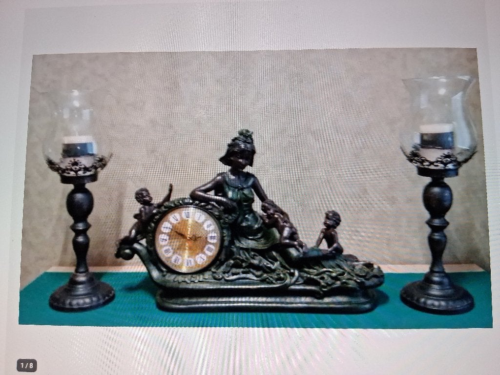 zware antieke schouwgarnituur, Antiek en Kunst, Ophalen