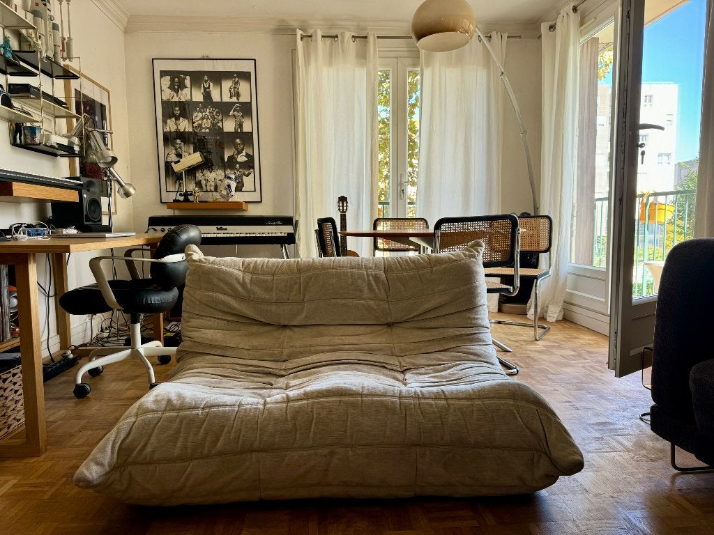 Ensemble de deux canapés Togo édition Ligne Roset année 1980, 75 à 100 cm, Enlèvement ou Envoi, Moins de 150 cm, Banc droit