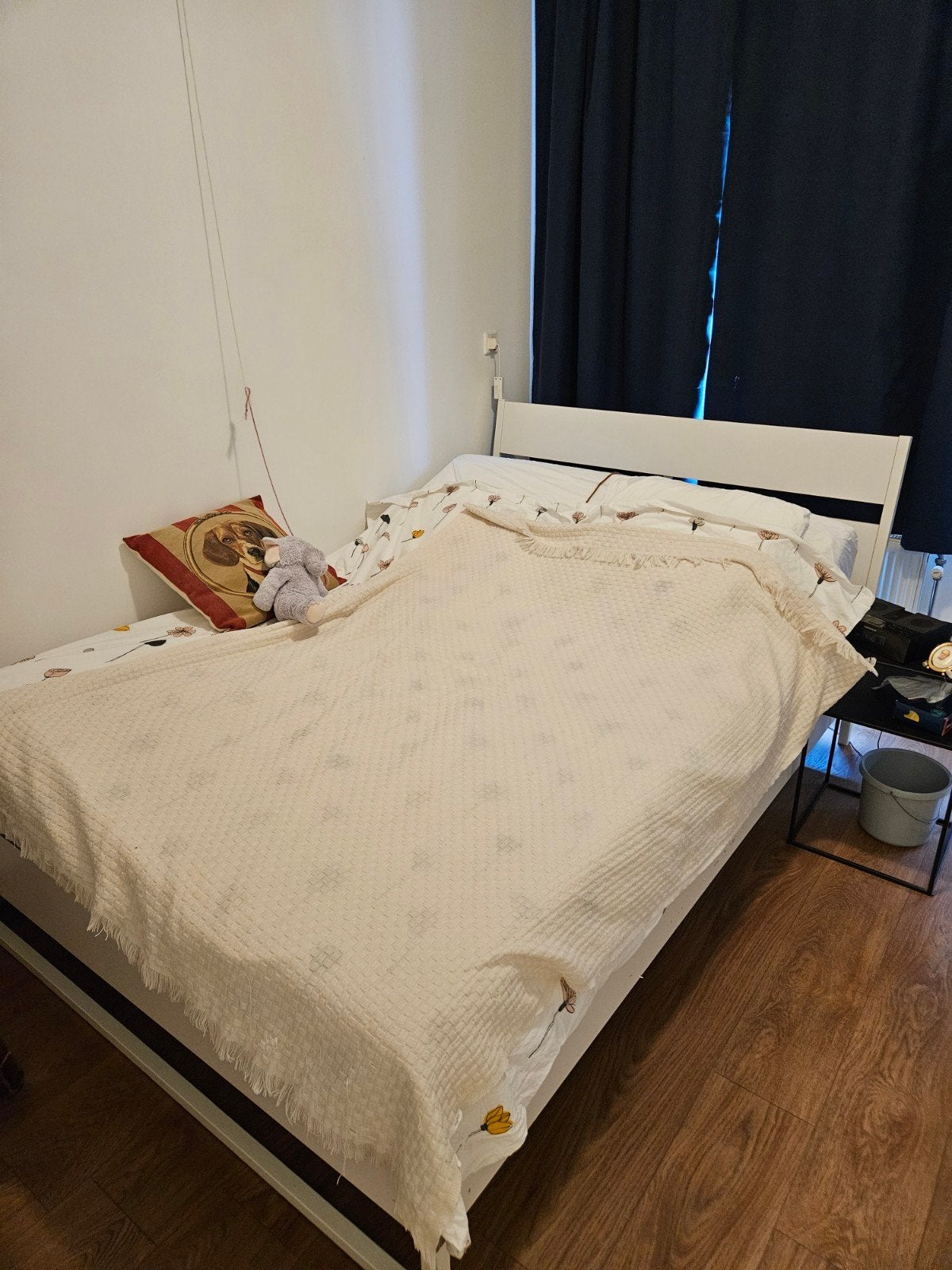 Bed te koop, Huis en Inrichting, Slaapkamer | Bedden, Ophalen, Gebruikt, Twijfelaar, Wit