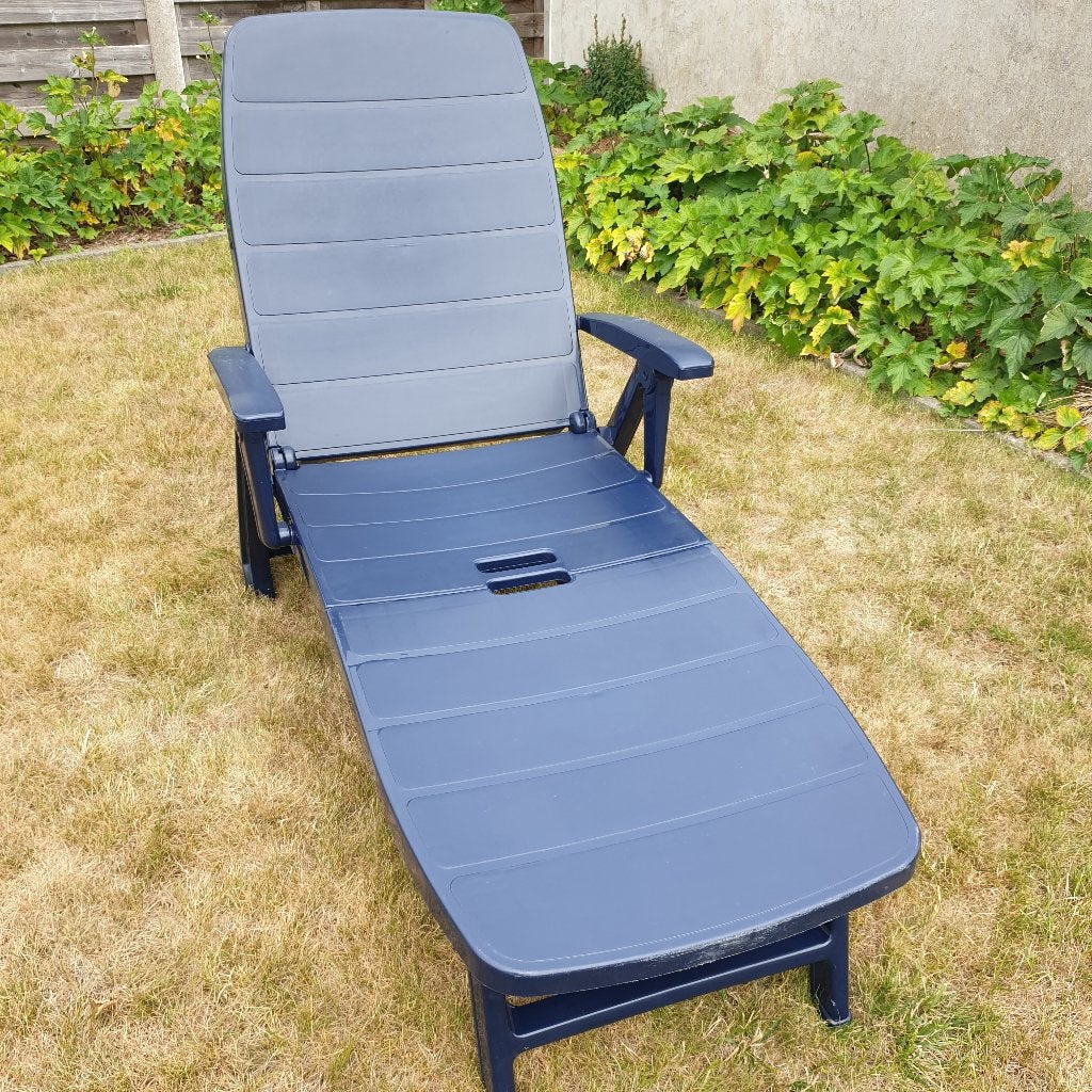 Ligzetel + ligkussen, Jardin & Terrasse, Chaises longues, Enlèvement, Utilisé, Synthétique, Mobile