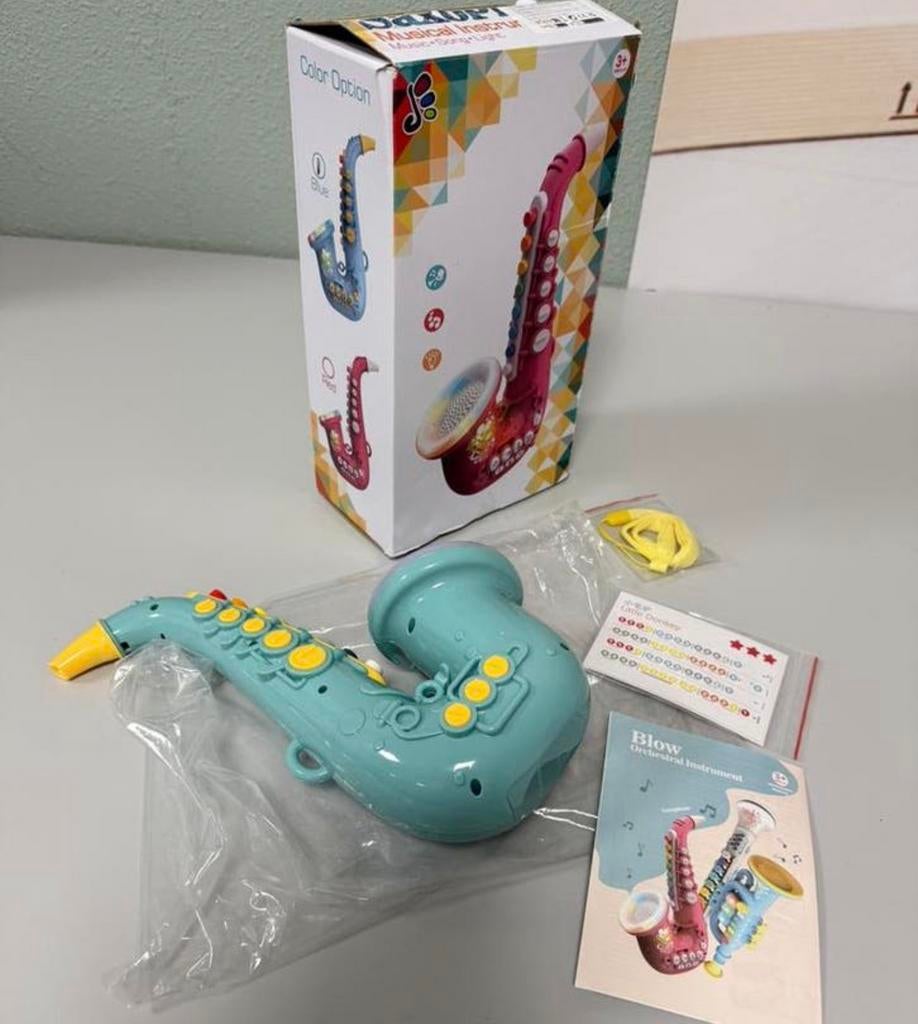 Saxophone jouet bleu pour instrument éducatif pour enfants, Enlèvement ou Envoi, Neuf, Découverte, Sonore