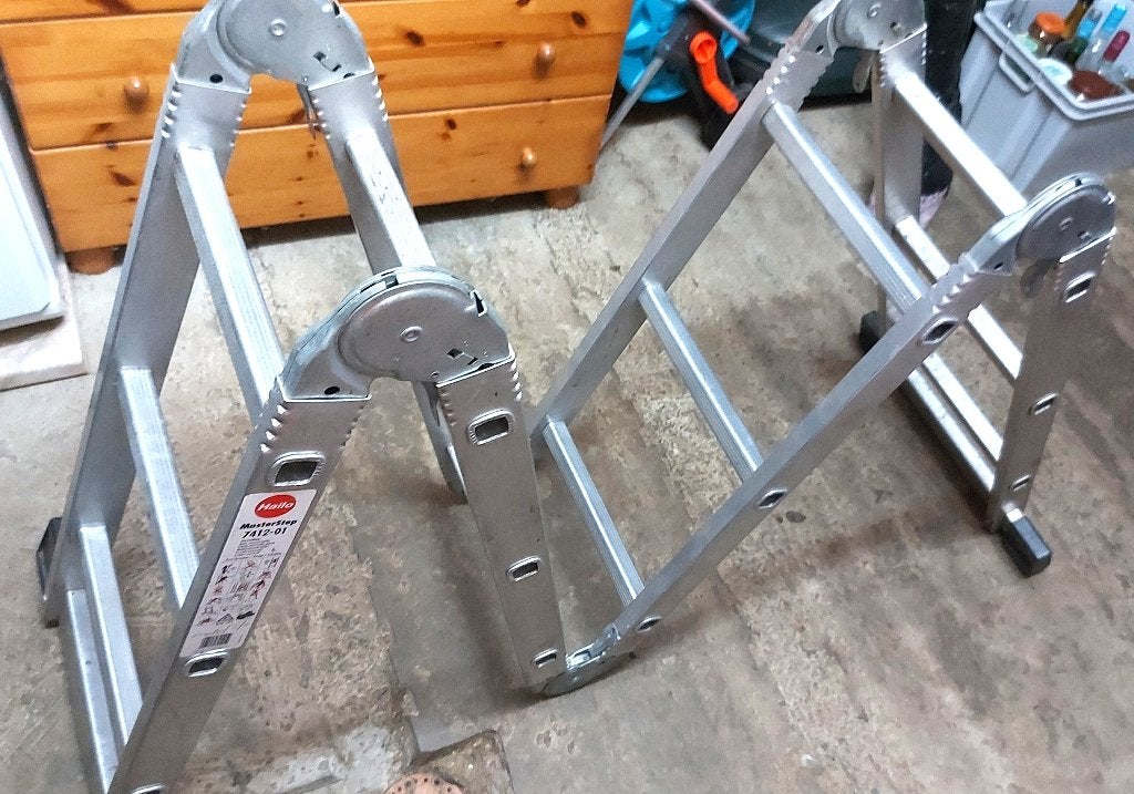 échelle alu pliante 4 sections, Bricolage & Construction, Échelles & Escaliers, 2 à 4 mètres, Pliable ou rétractable/escamotable