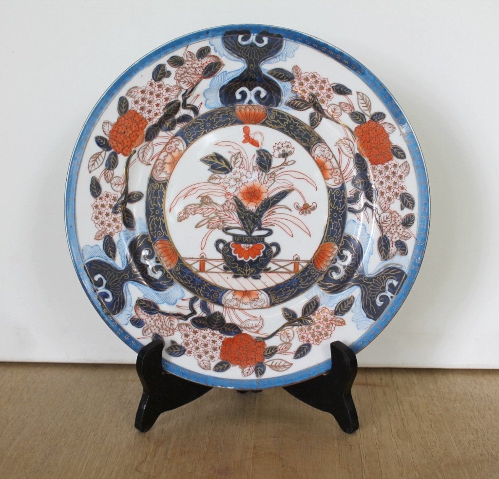 Chinees wandbord porselein - Imari stijl, Qianlong zegelmerk, Antiek en Kunst, Ophalen of Verzenden