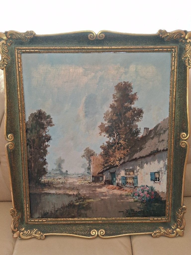 schilderij van J Pauwels bieden, Antiek en Kunst, Ophalen, Doek, Olieverf, Klassiek