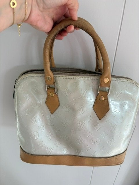 Handtas vintage, Handtassen en Accessoires, Tassen | Damestassen, Ophalen of Verzenden, Gebruikt, Wit, Handtas