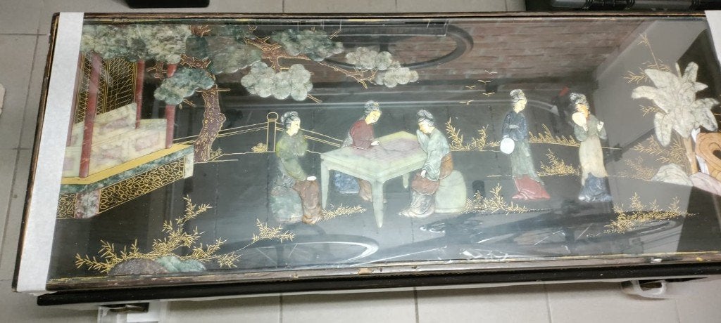 Antiek gelakte Chinese salontafel, Huis en Inrichting, Ophalen, Minder dan 50 cm, Gebruikt, 100 tot 150 cm