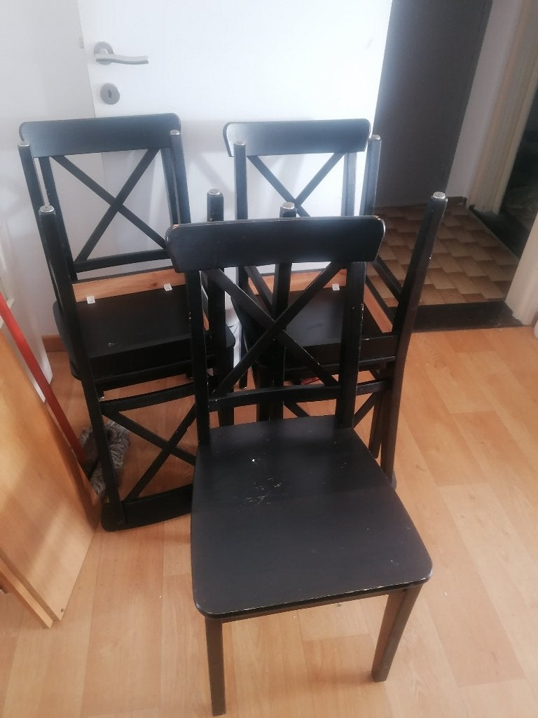 5 stoelen gratis, Huis en Inrichting, Ophalen, Gebruikt, Zwart, Onbekend