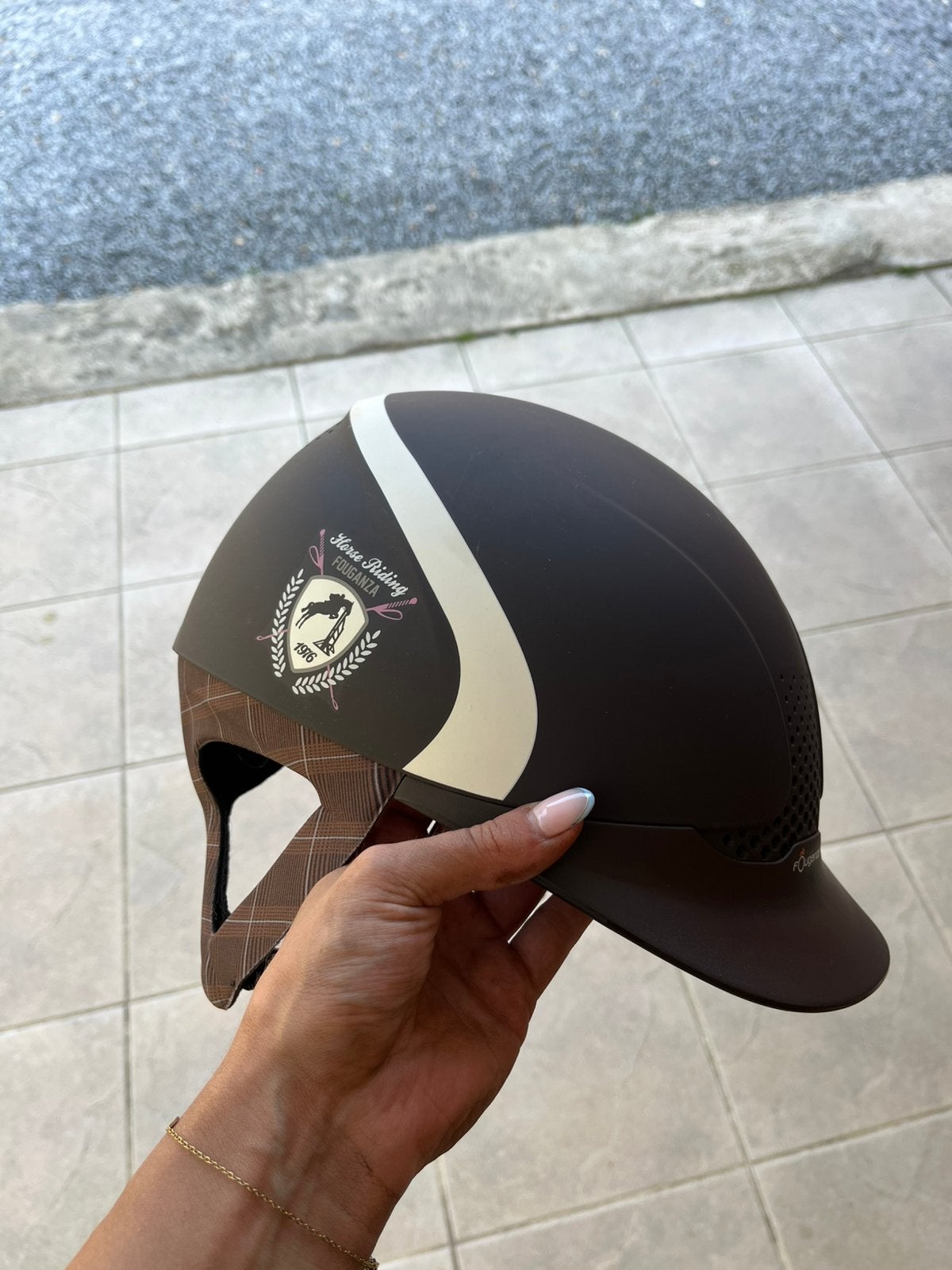 Tok/rijhelm, Dieren en Toebehoren, Paardrijkleding, Ophalen, Gebruikt, Fouganza, Rijhelm/cap