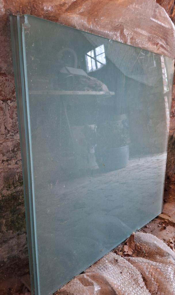3 tafelbladen mat gehard glas 70 x70cm, Ophalen, Gebruikt, Minder dan 80 cm, Minder dan 80 cm
