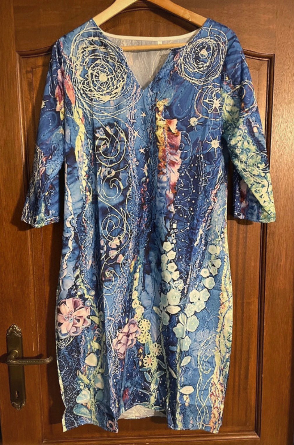 Middellange jurk, maat XL, Kleding | Dames, Jurken, Ophalen of Verzenden, Maat 46/48 (XL) of groter, Blauw