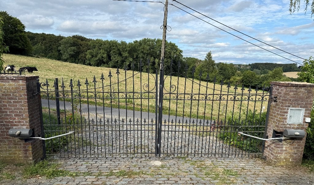 Smeedijzeren poort (dubbel, 2x 240cm breed) en hekwerk, 200 cm ou plus, Portail battant, Acier, Utilisé