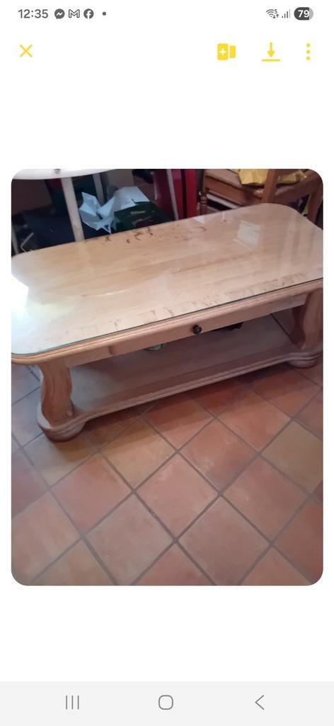 Table de salon en chêne caligene L120 P55, Enlèvement, Chêne