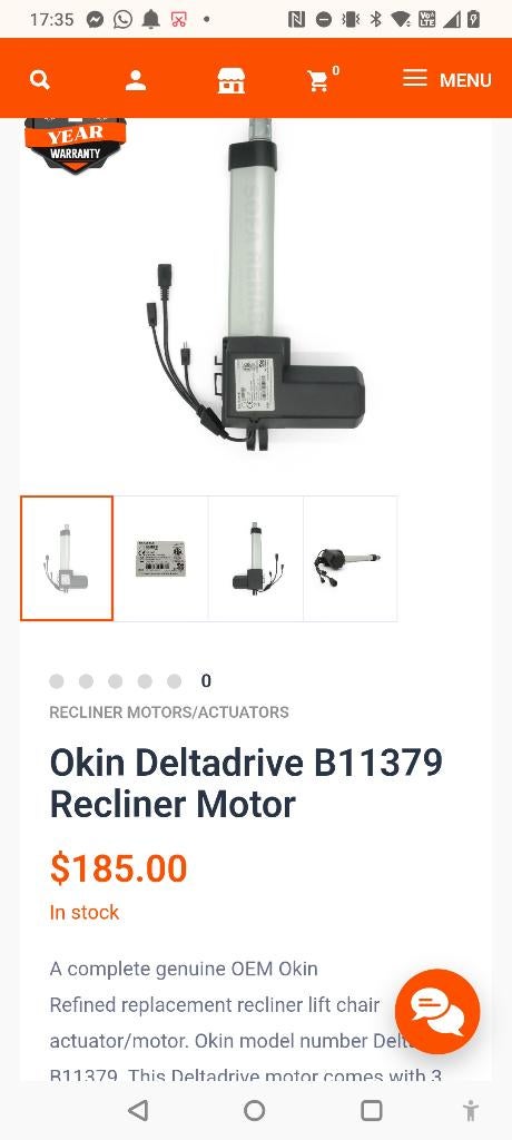 Deltadrive elektrische cilinders, Huis en Inrichting, Fauteuils, Zo goed als nieuw, 50 tot 75 cm, Minder dan 75 cm, Ophalen