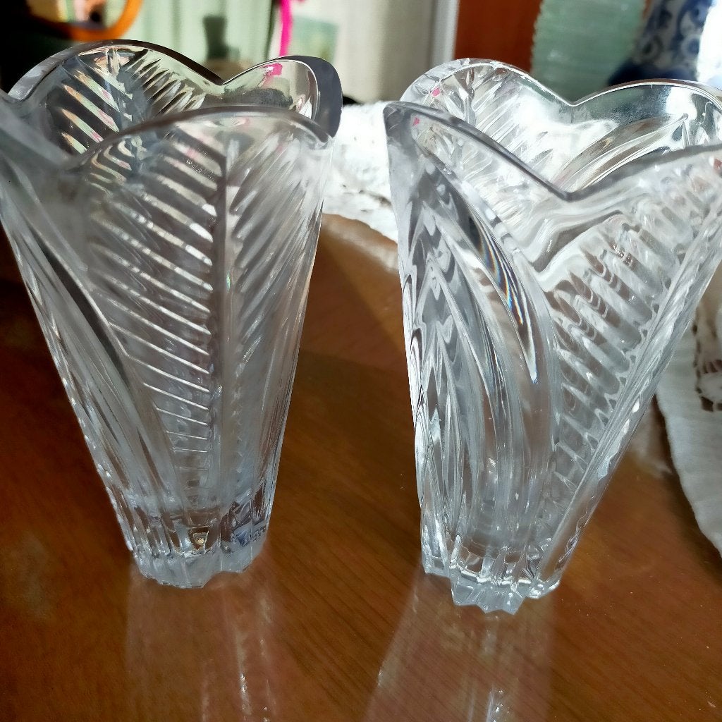Vaasjes, Huis en Inrichting, Ophalen, Met patroon/structuur, Transparant, 14 cm