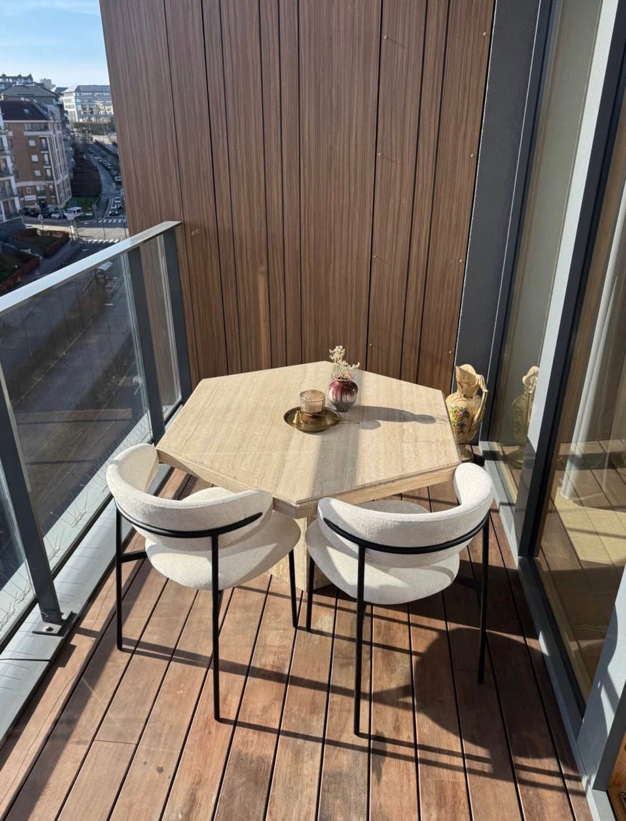 Marmeren tafel – modern & luxe, Tuin en Terras, Ophalen, Zo goed als nieuw