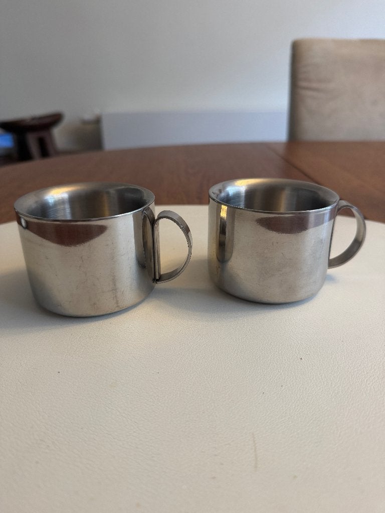 Dubbelwandige RVS Kampeerbekers / Koffiemokken (Set van 2), Caravans en Kamperen, Ophalen of Verzenden