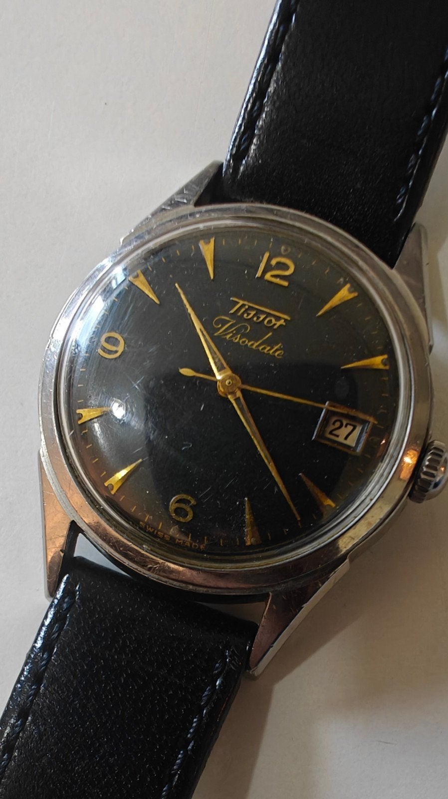 Montre Tissot vintage, Bijoux, Sacs & Beauté, Montres | Anciennes | Antiquités, Enlèvement ou Envoi, Acier, Tissot