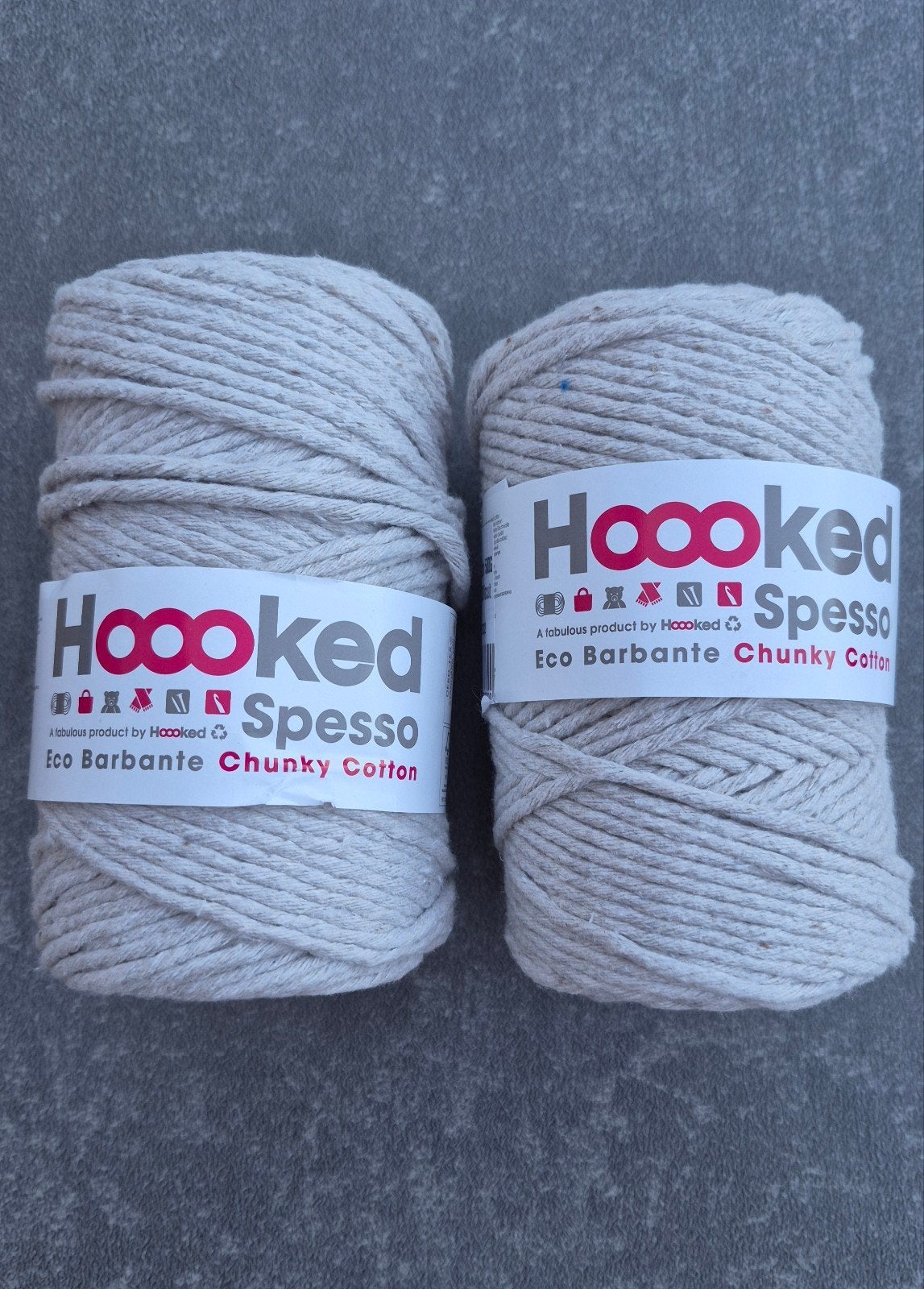 2 bollen Hooked Spesso Eco Barbante - Biscuit, Ophalen, Nieuw, Wol of Garen