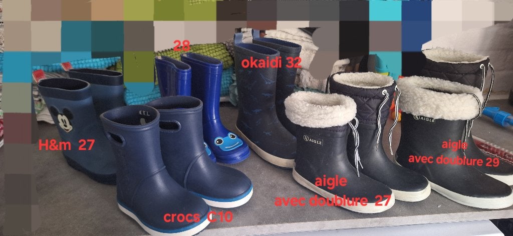 Lot bottes pluie enfant, Enlèvement, Comme neuf, Garçon ou Fille, Bottes