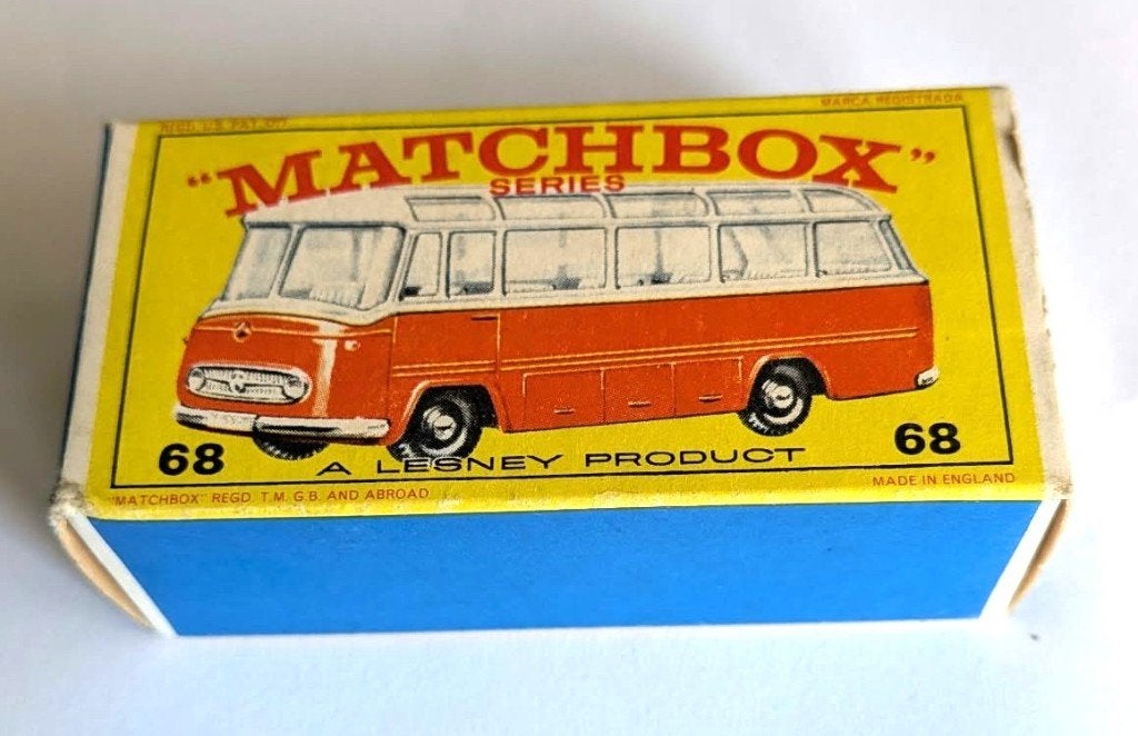 Luciferdoosje Lesney nr. 68 „Mercedes Coach” 1965/1970, Hobby en Vrije tijd, Ophalen of Verzenden, Nieuw, Matchbox