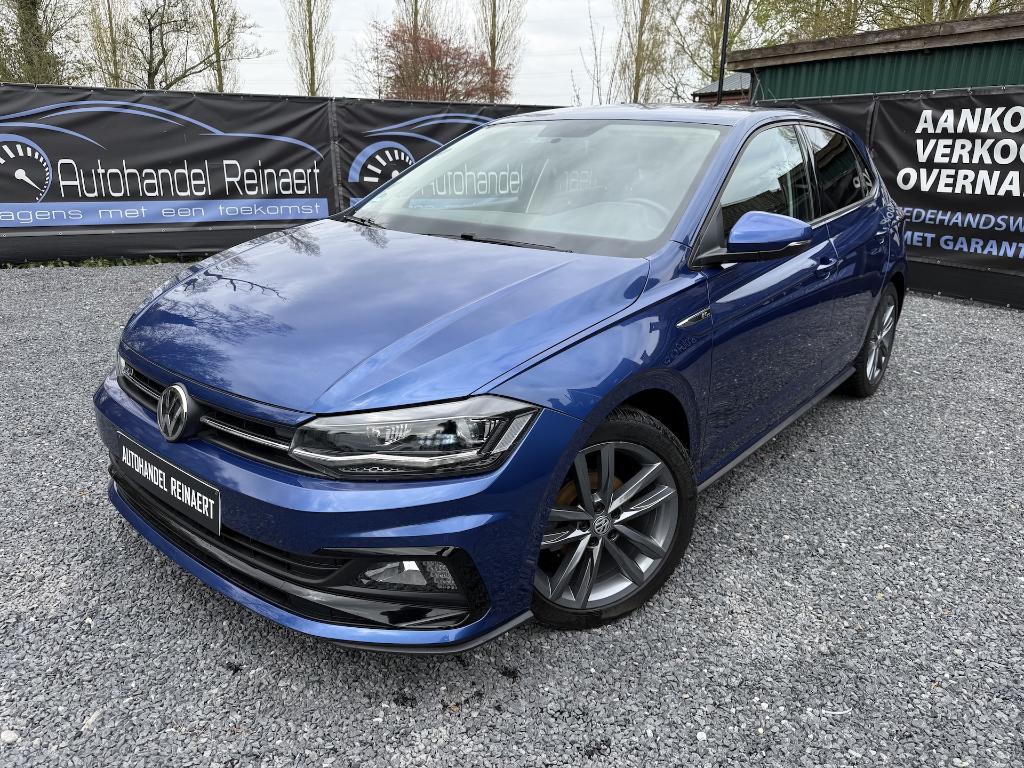 VW Polo 1.0i, 2018, 75.000km, Automaat, R-Line, Ac + 12m Gar, Automaat, Zwart, Zwart, Bedrijf