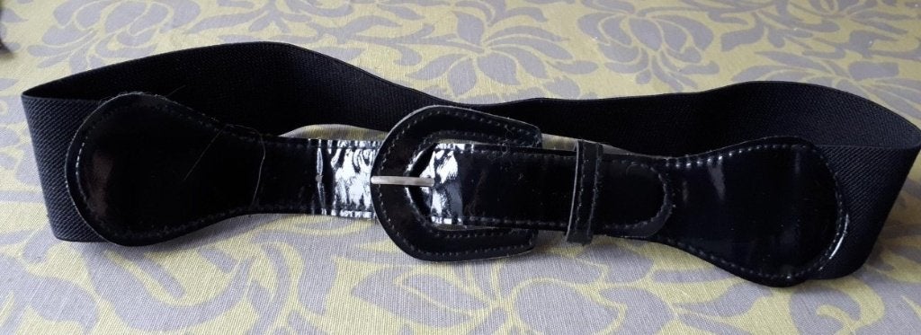 Damesriem - zwart - elastiek - € 1.00, 80 tot 90 cm, 5 cm of meer, Verzenden, Zwart