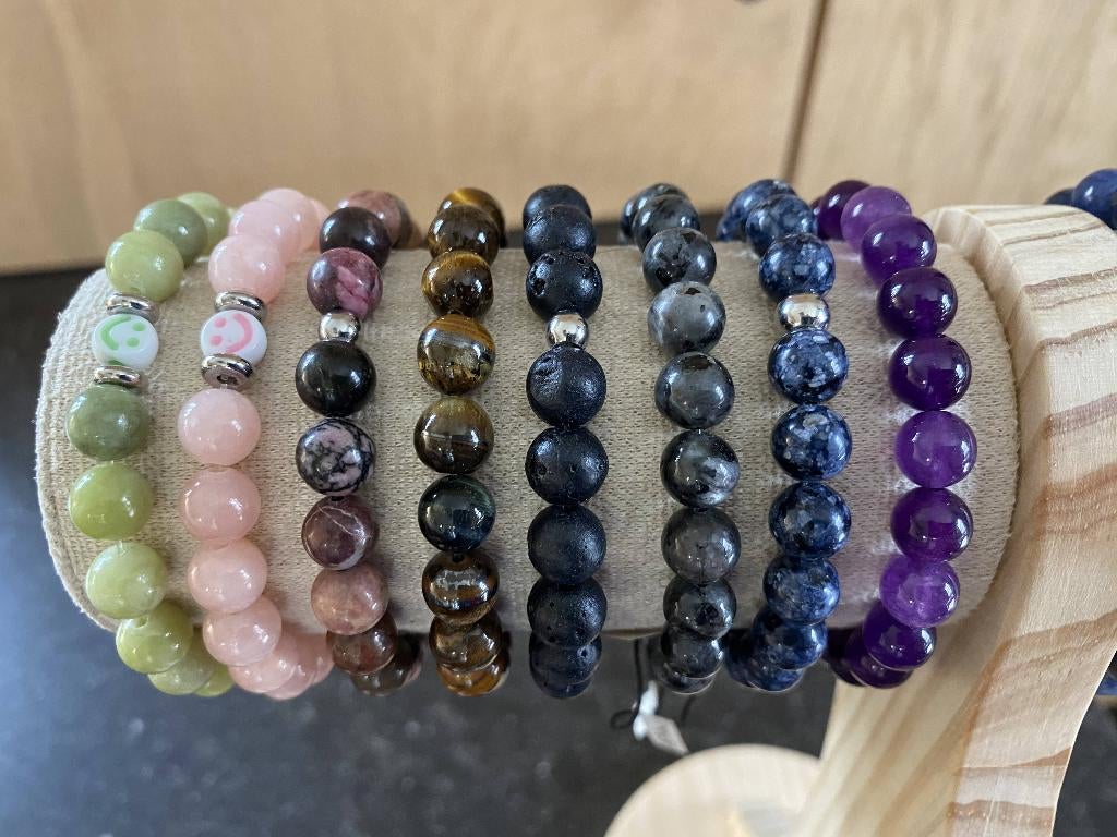 Bracelets en pierre naturelle : femmes, hommes et enfants, Enlèvement ou Envoi, Neuf, Acier, Avec bracelets à breloques ou perles