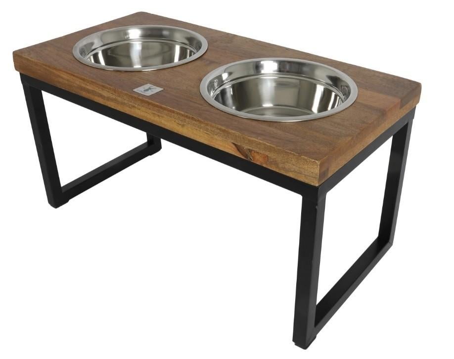 Support d'alimentation en bois avec cadre en métal 56 cm, Enlèvement, Neuf