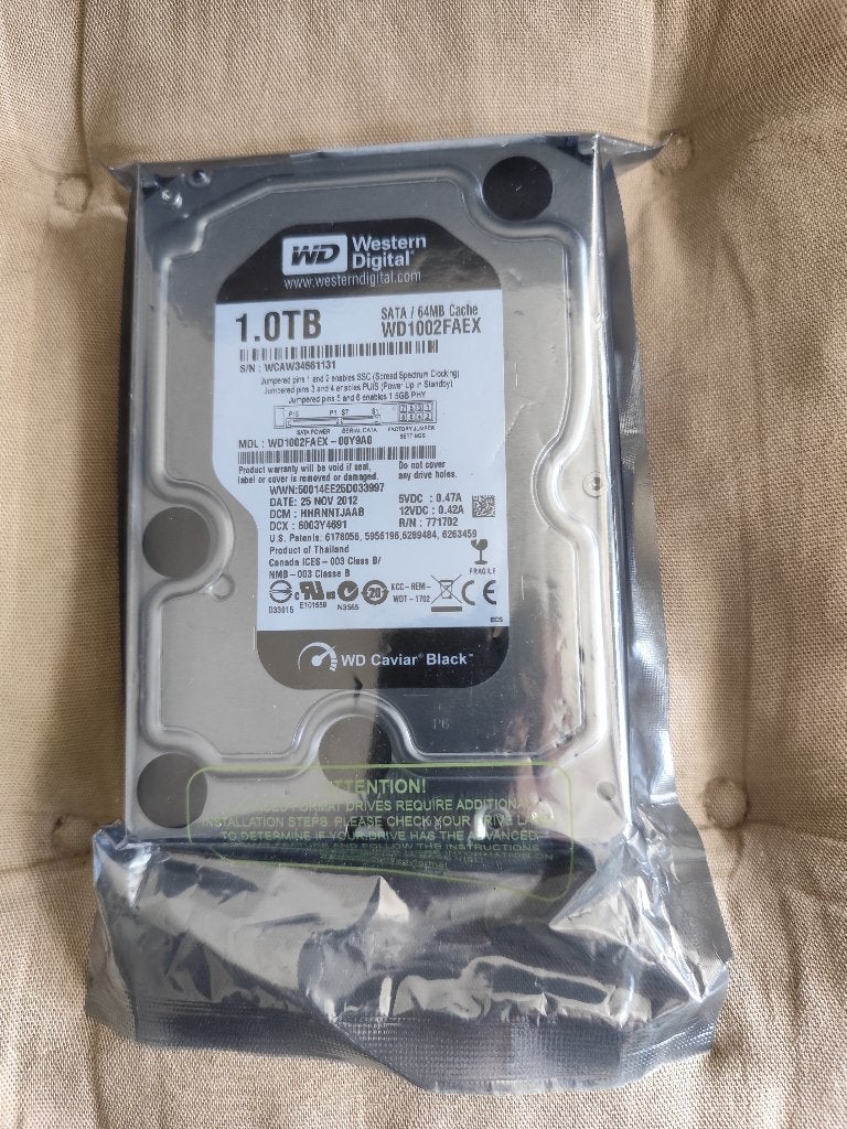 Disque dur WD noir 1 To neuf, non ouvert, neuf, scellé PHOTO, Informatique & Logiciels, Disques durs, Neuf, Interne, Enlèvement