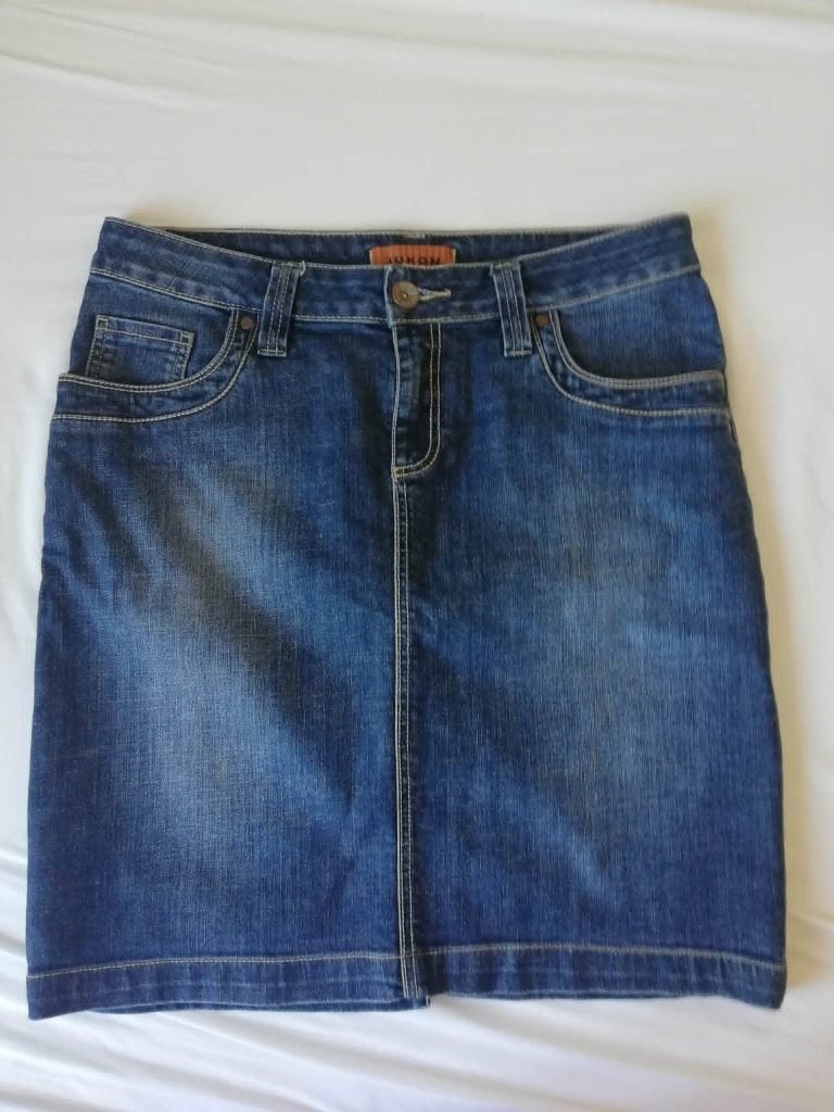 Jupe en jean Jukon, presque neuve, en promotion, Enlèvement ou Envoi, Comme neuf, Bleu, Longueur genou