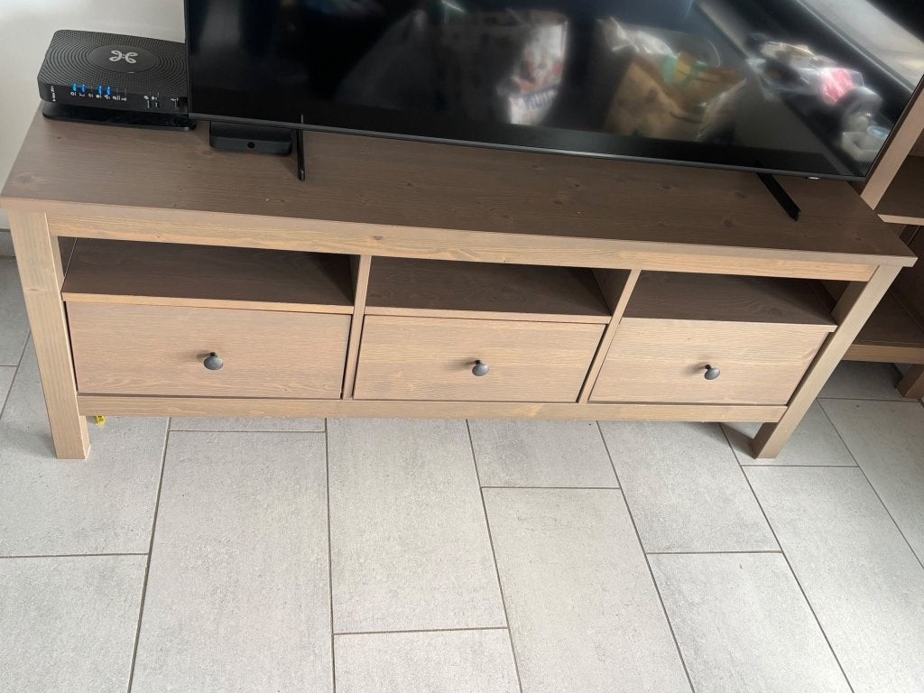 Tv meubel/boekenkast en salontafel in hout top staat, Ophalen, Gebruikt
