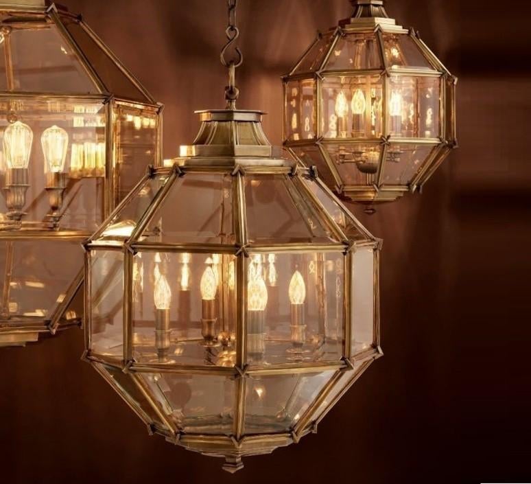 Eichholtz hanglamp luchter Owen XXL facetgeslepen ruiten, Ophalen, Zo goed als nieuw, Glas