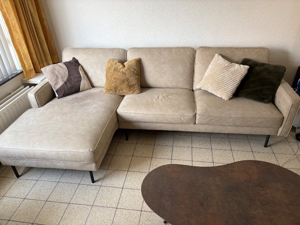 Moderne Zetel met longchair, Huis en Inrichting, Ophalen, Zo goed als nieuw