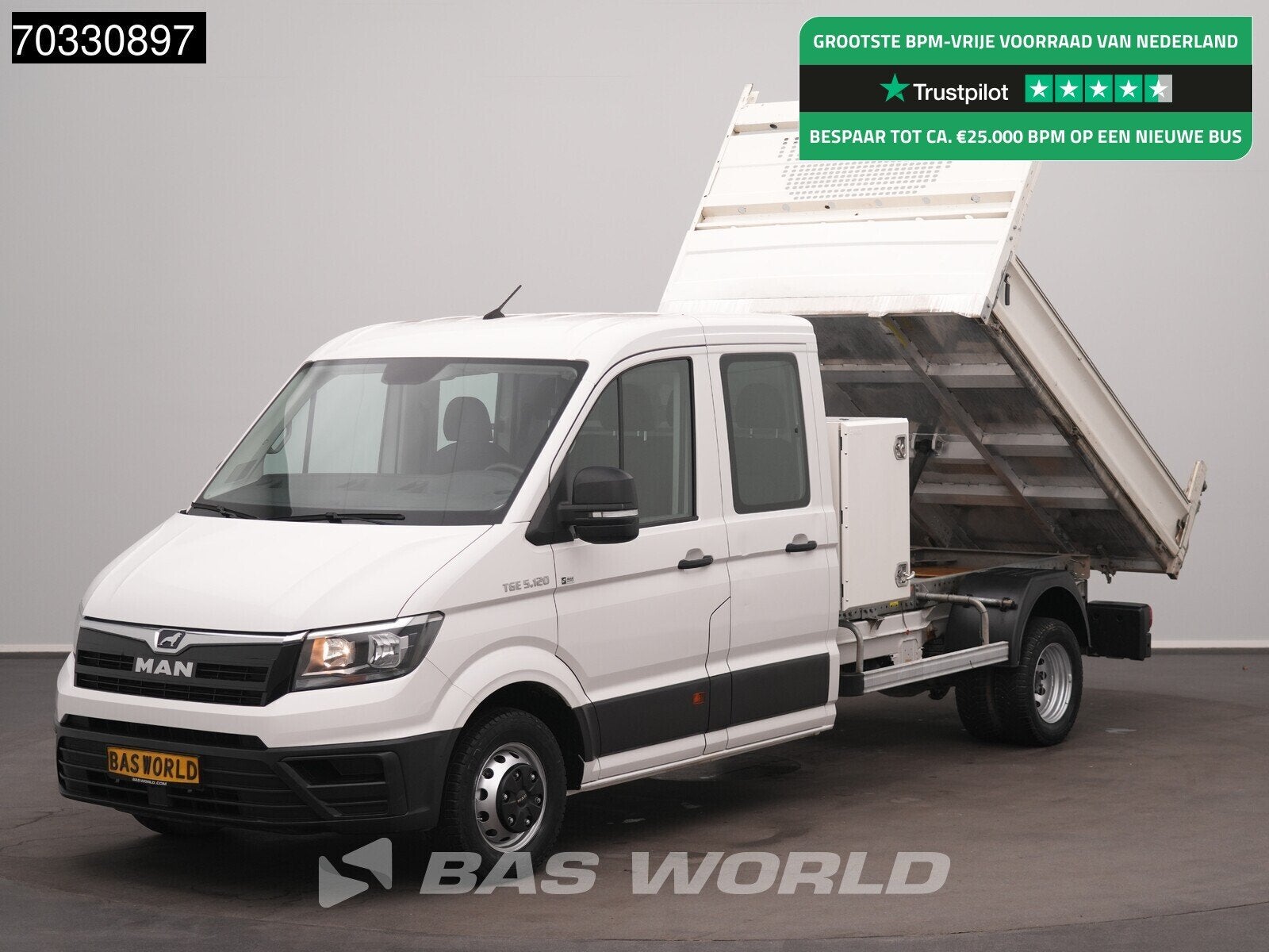 MAN TGE 5.120 Dubbel Cabine Kipper met Kist Dubbellucht 3,5t, Achat, Euro 6, MAN, Tissu