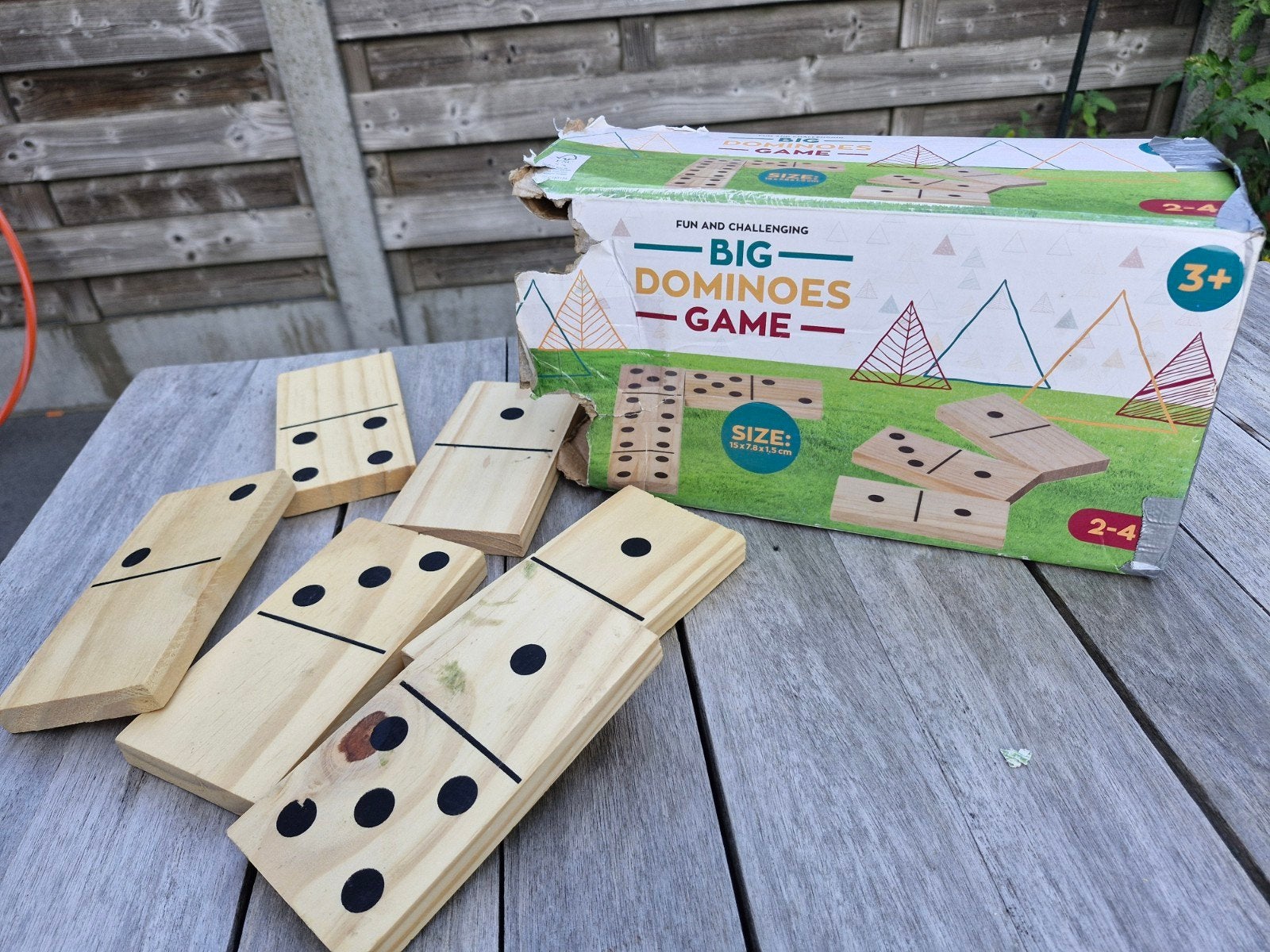 Domino XL - houten tegels, Hobby en Vrije tijd, Een of twee spelers, Ophalen, Gebruikt