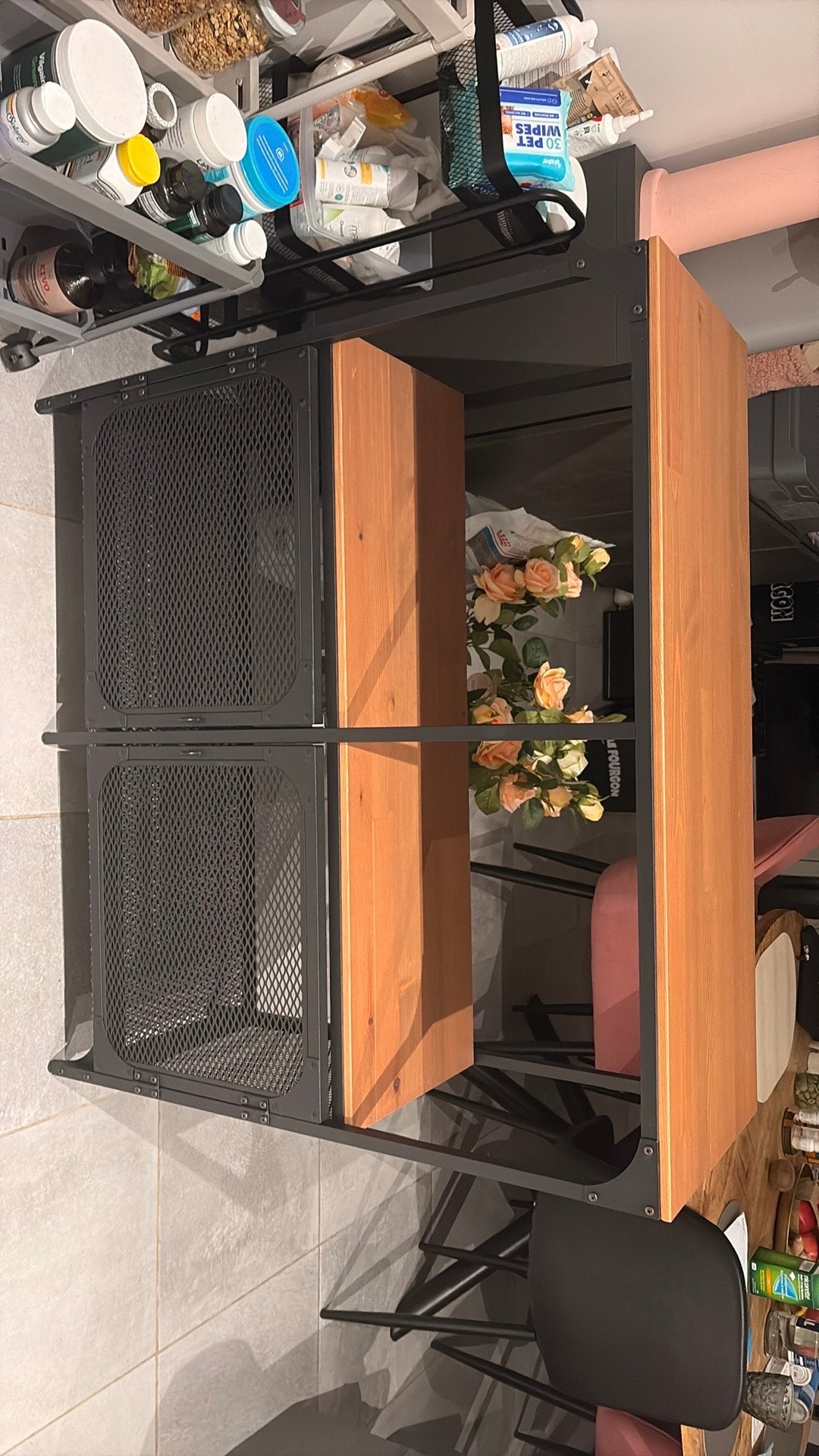 Ikea open kast ( tv meubel en gewoonkast), Industrielle, Moins de 100 cm, Autres essences de bois, 100 à 150 cm