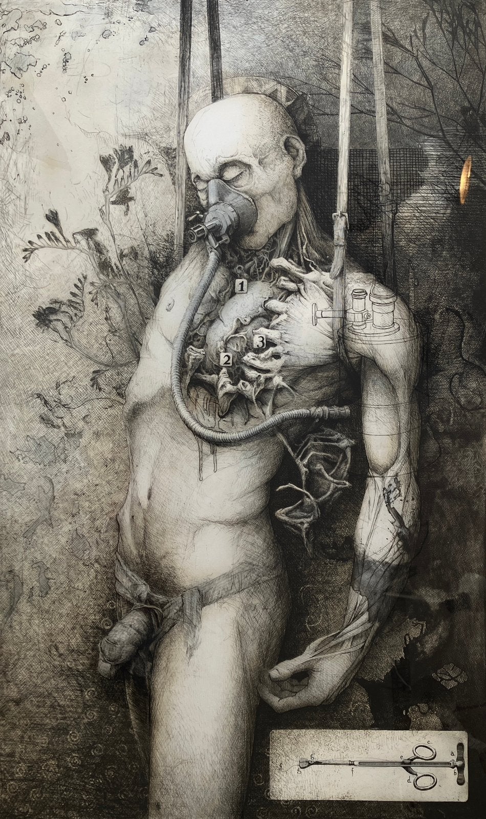 Ets Herman Declerck ‘Levensdrang’, Enlèvement, Eau-forte