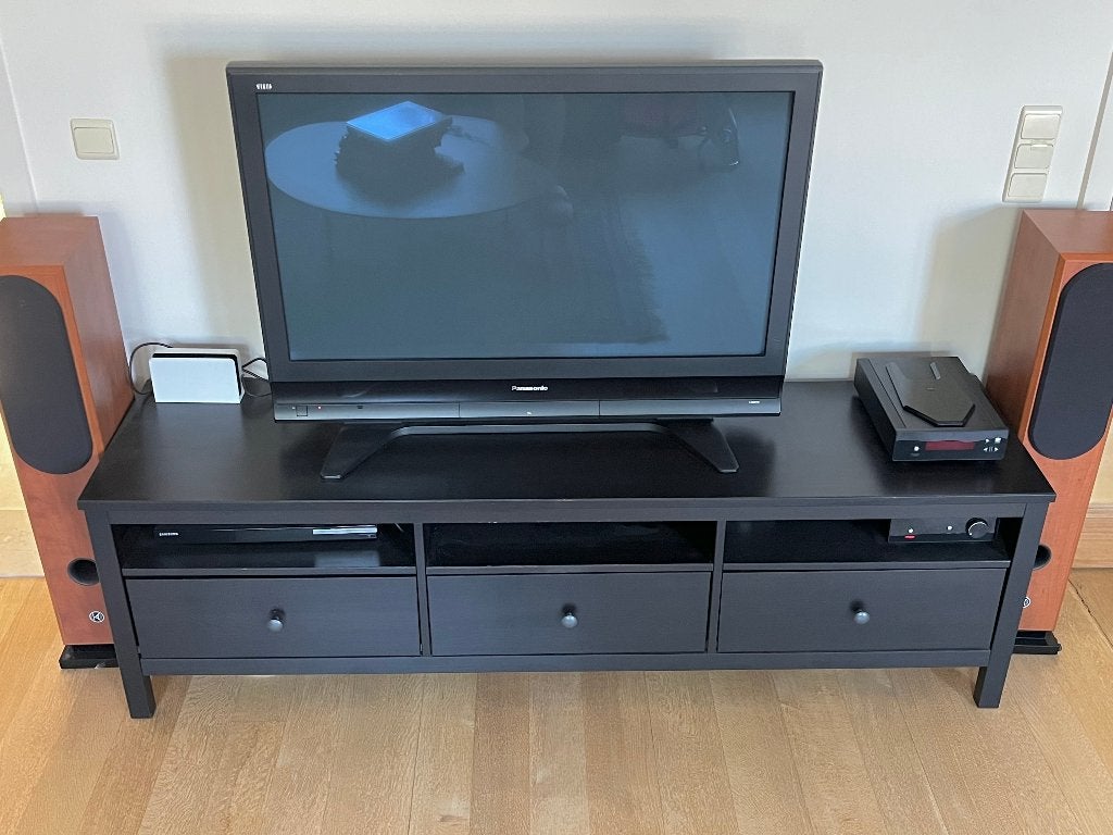 Meuble télé Ikea HEMNES,  brun-noir, 148x47x57 cm, 25 à 50 cm, Moins de 100 cm, Comme neuf, 100 à 150 cm