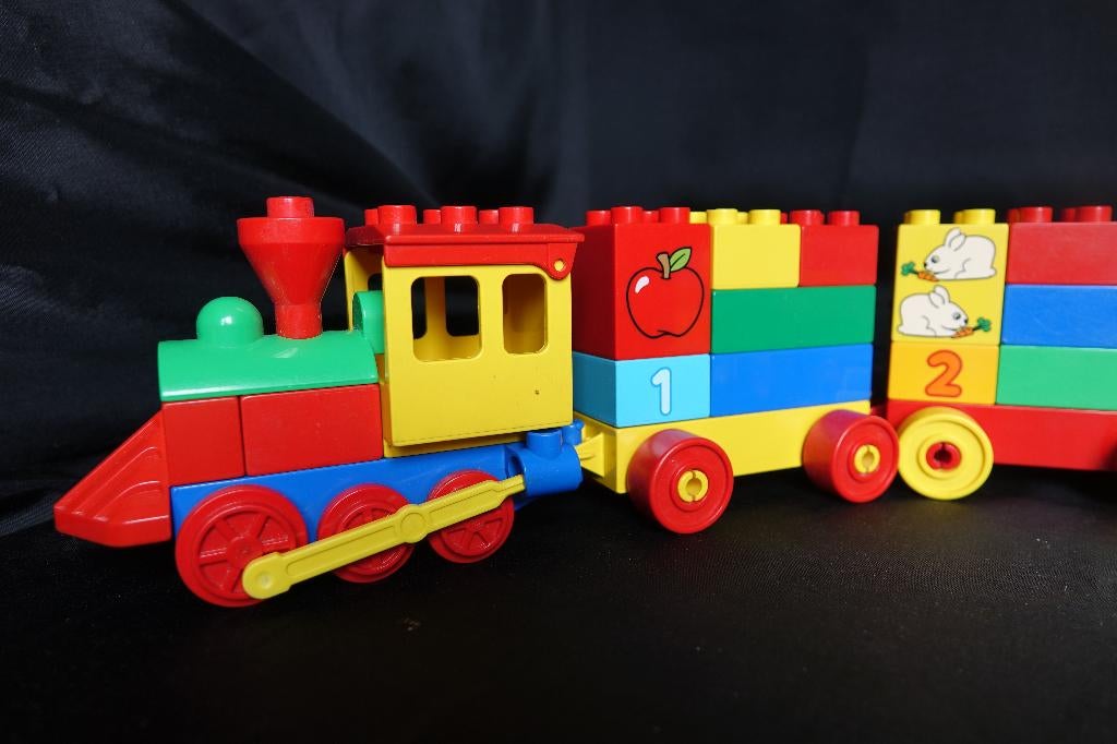 Lego Duplo getallen trein met 'echte' trein, Enlèvement ou Envoi, Utilisé, MOC (création personnelle), Duplo