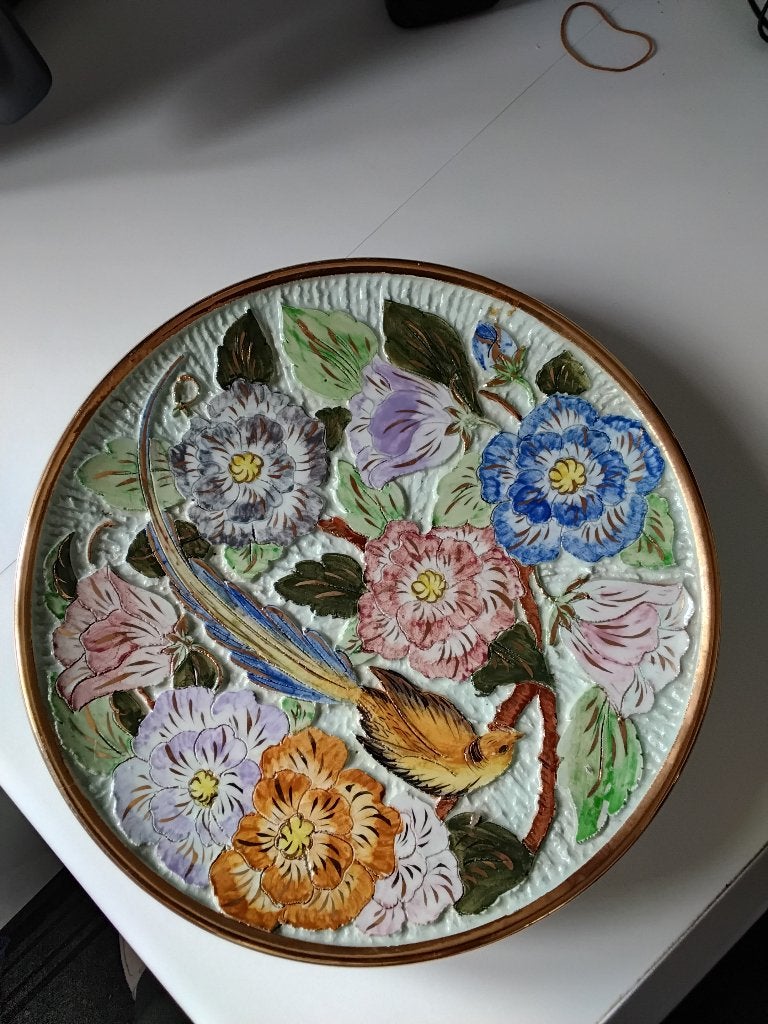 Bol mural/décoratif Kérina Monaco avec oiseau et fleurs, Enlèvement