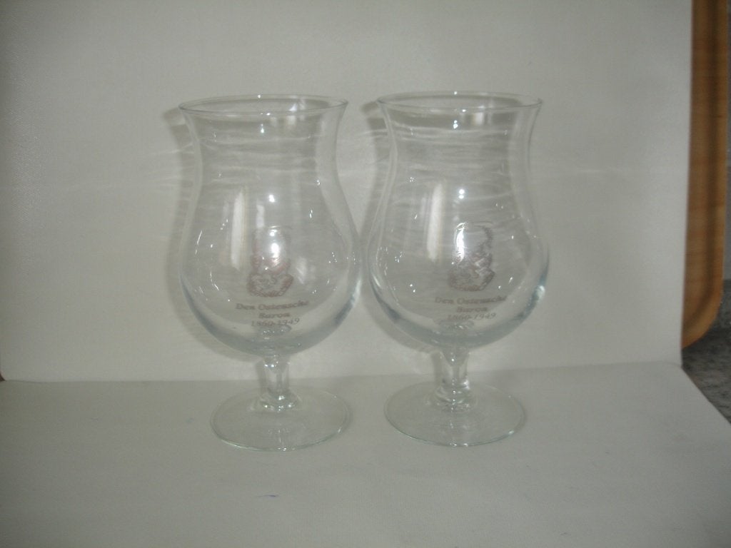 Bierglas Den Ostendsche Baron, 1860 - 1949, Ophalen of Verzenden, Zo goed als nieuw, Bierglas