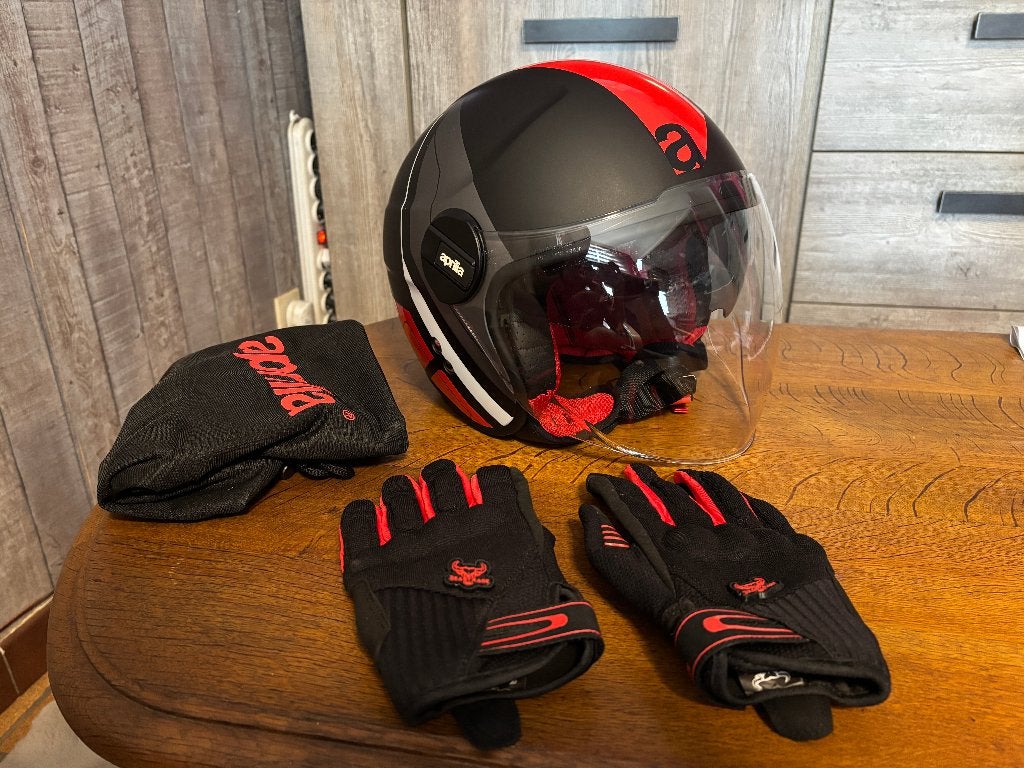 Casque Aprilia Jet M + Gant, Overige merken, XS, Jethelm, Ophalen of Verzenden
