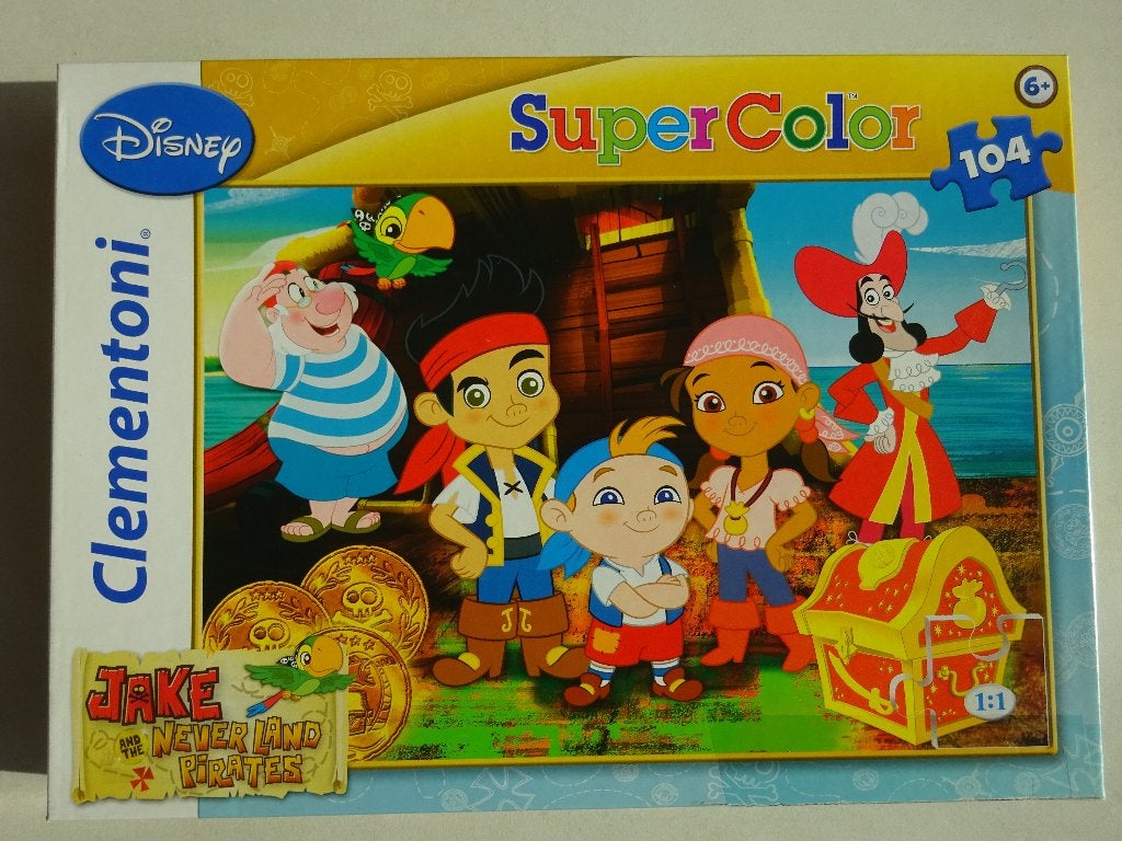 Puzzel 104 st Jake and the Neverland Pirates 3+1 gratis, Ophalen of Verzenden, Meer dan 50 stukjes, Zo goed als nieuw, 6 jaar of ouder