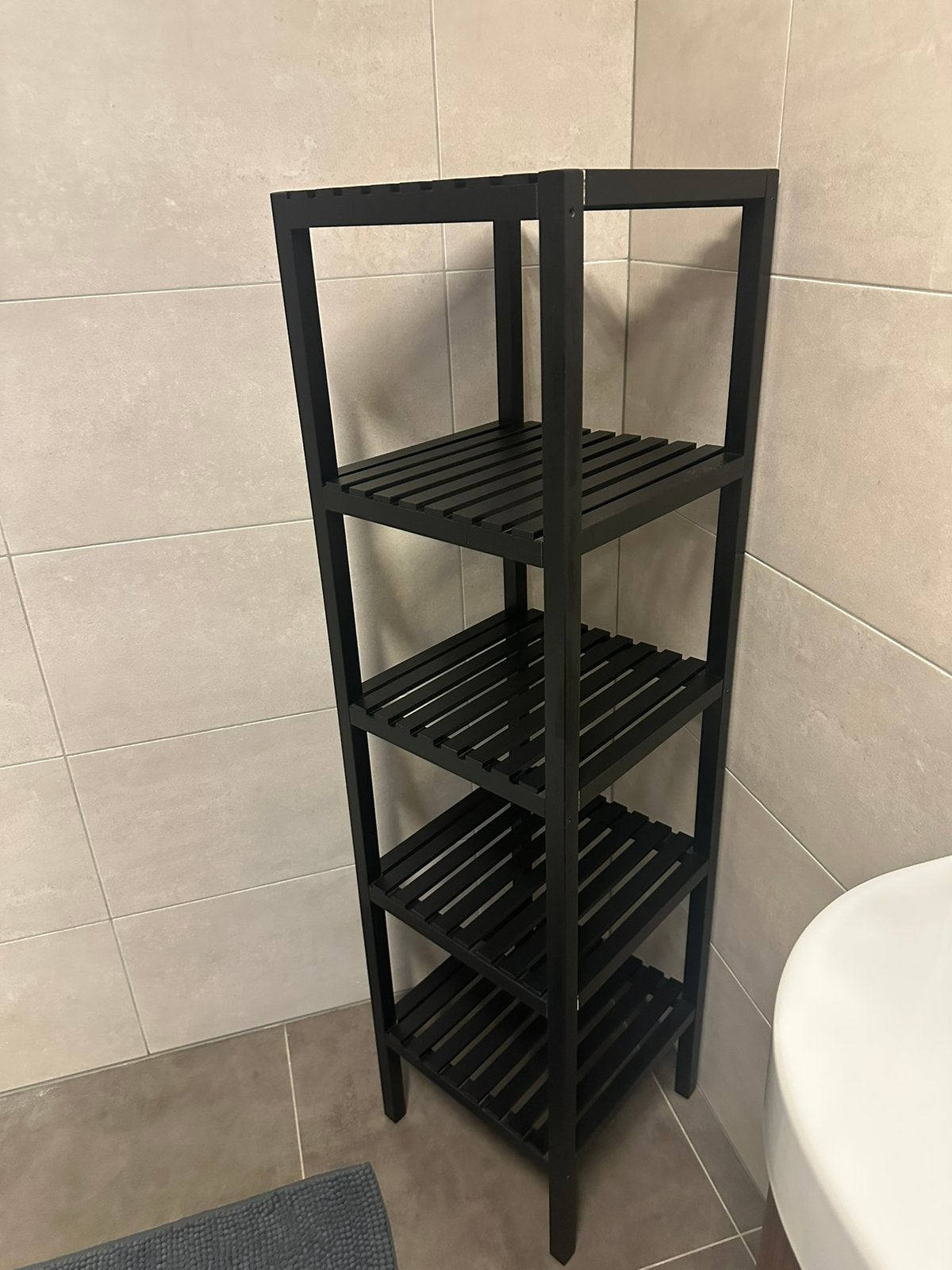 Étagère de salle de bain noire Muskan Ikea, Maison & Meubles, Enlèvement, Comme neuf