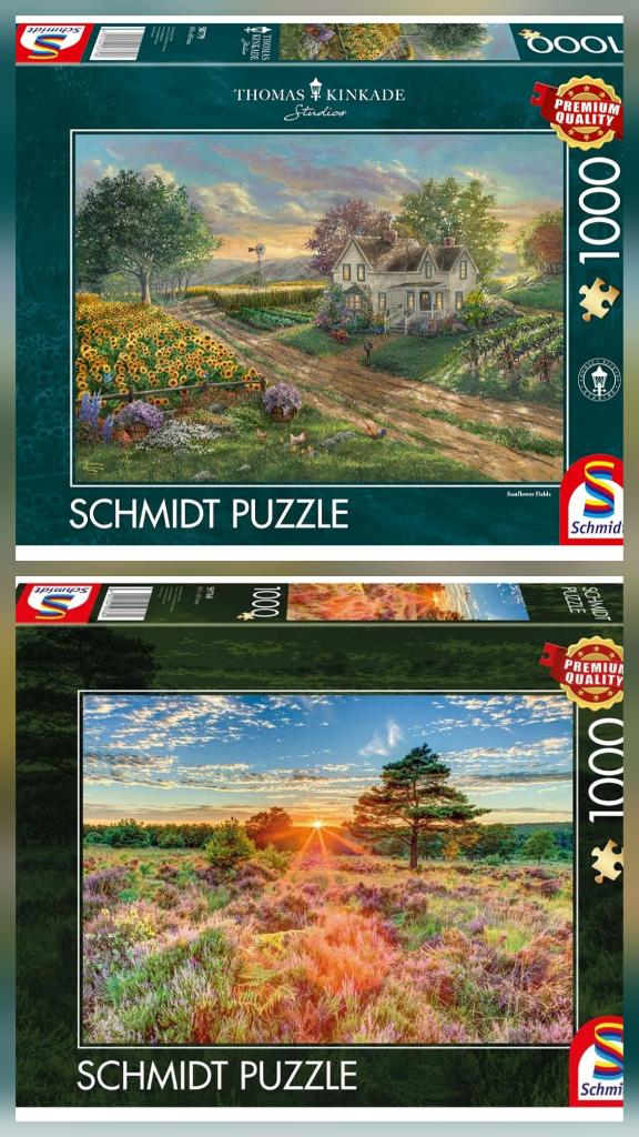 Lot 6 puzzels- 3 Castorland en 3 Thomas Kinkade in1koop zgan, Hobby en Vrije tijd, Denksport en Puzzels, Ophalen of Verzenden